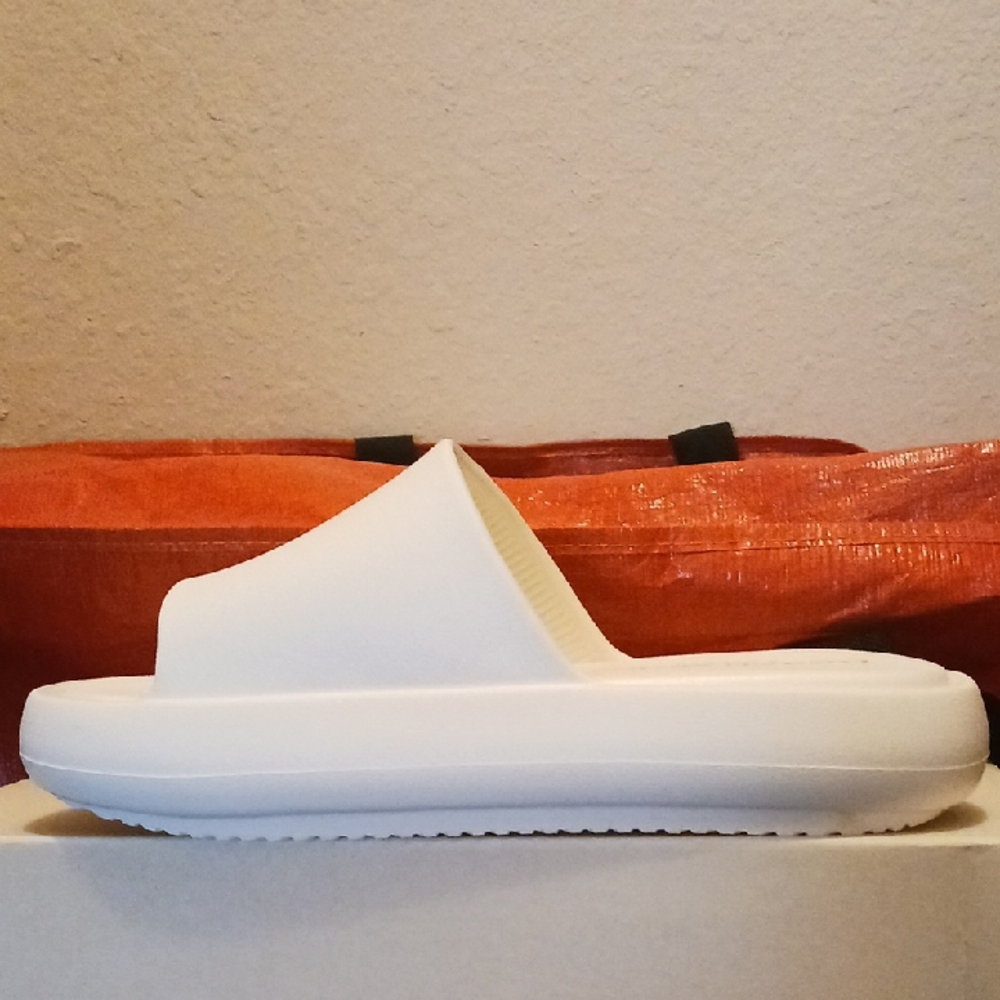 White Slide Sandals